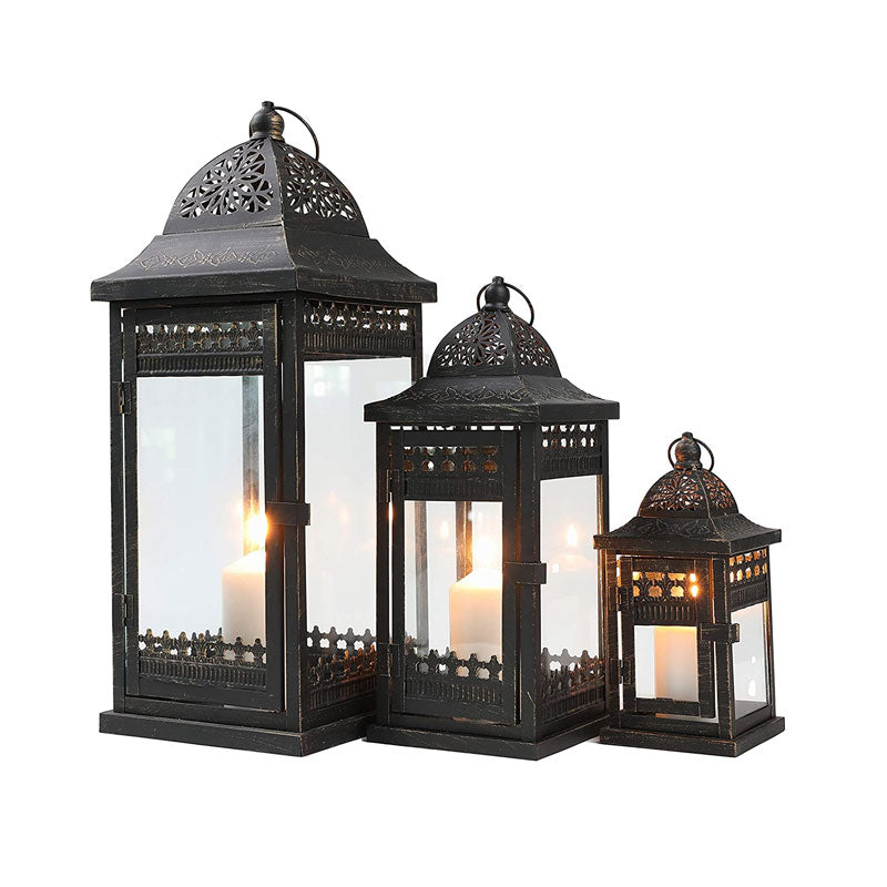9.5"&14.5"&20" High Decorative Candle Lanterns ( Set of 3）