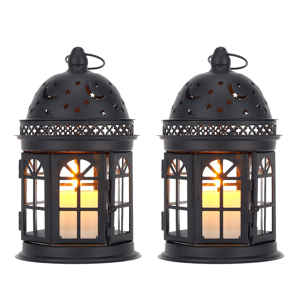 8.5'' H Metal Vintage Hanging Candle Holder Decorative Lanterns (Set of 2)
