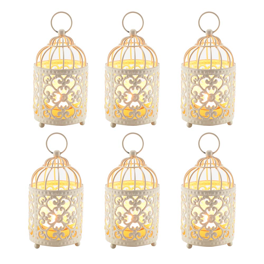 6 Pack Small Metal Candle Lanterns