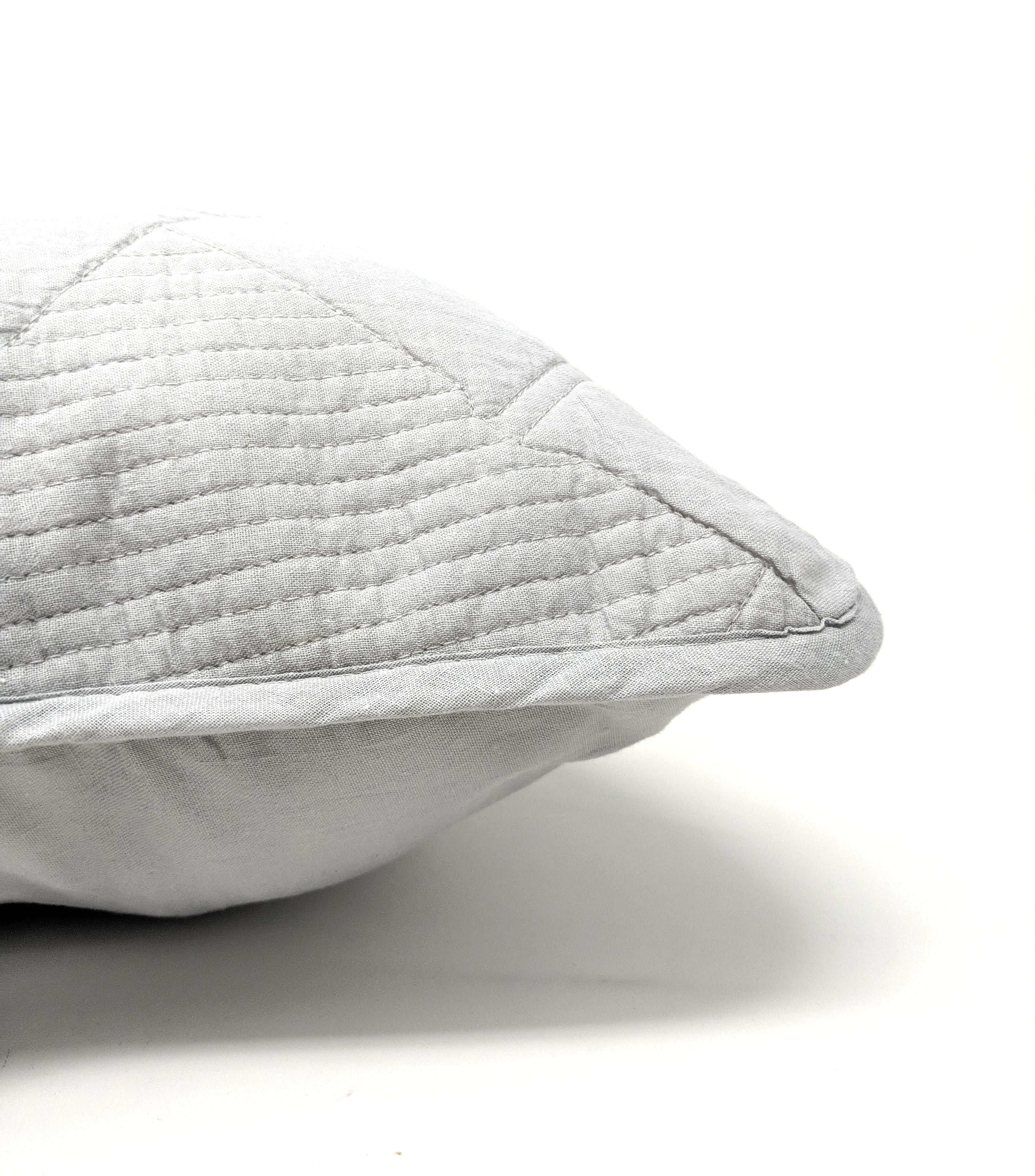 Tache Cotton Light Grey Silver Soothing Pastel Diamond Pillow Sham (JHW-862)