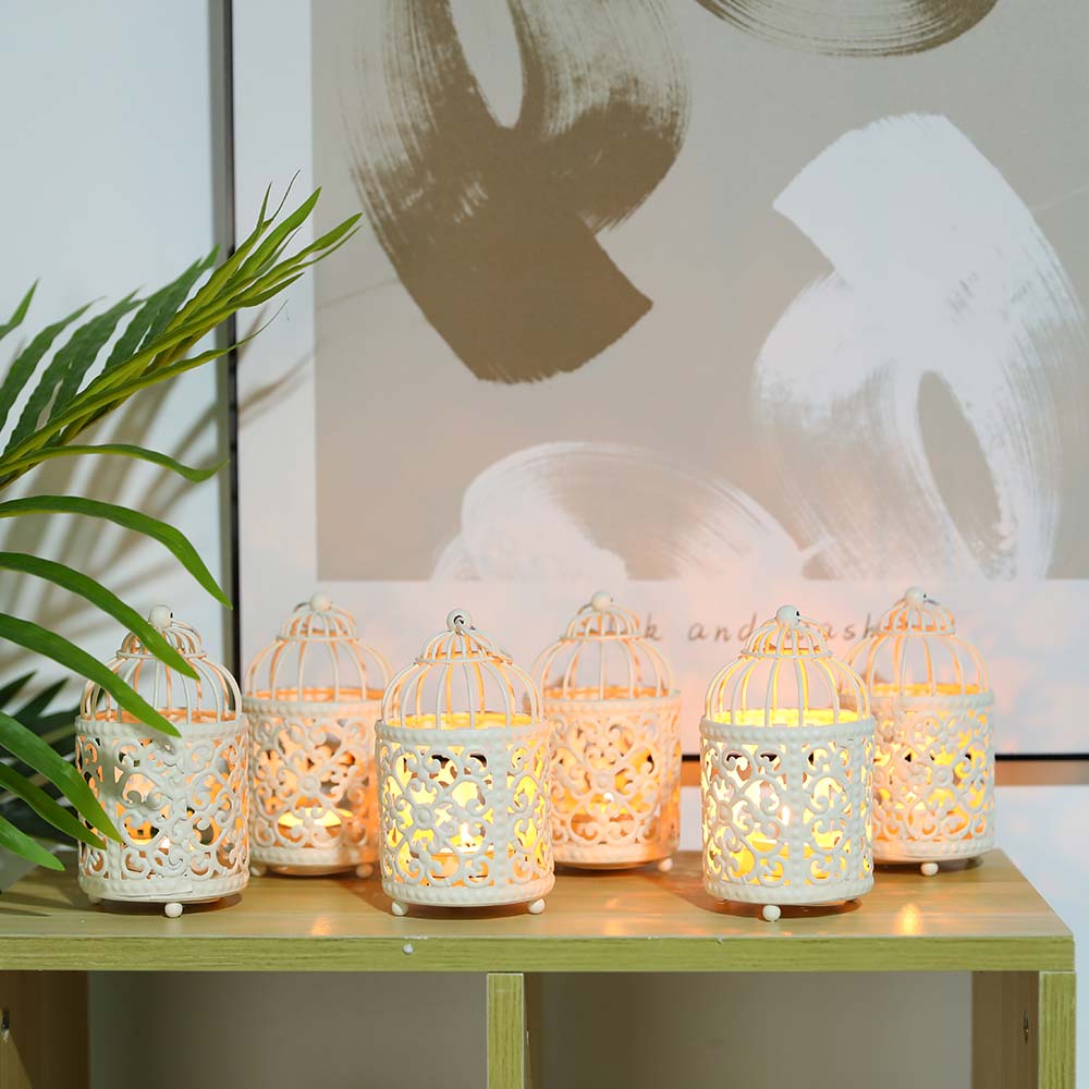 6 Pack Small Metal Candle Lanterns