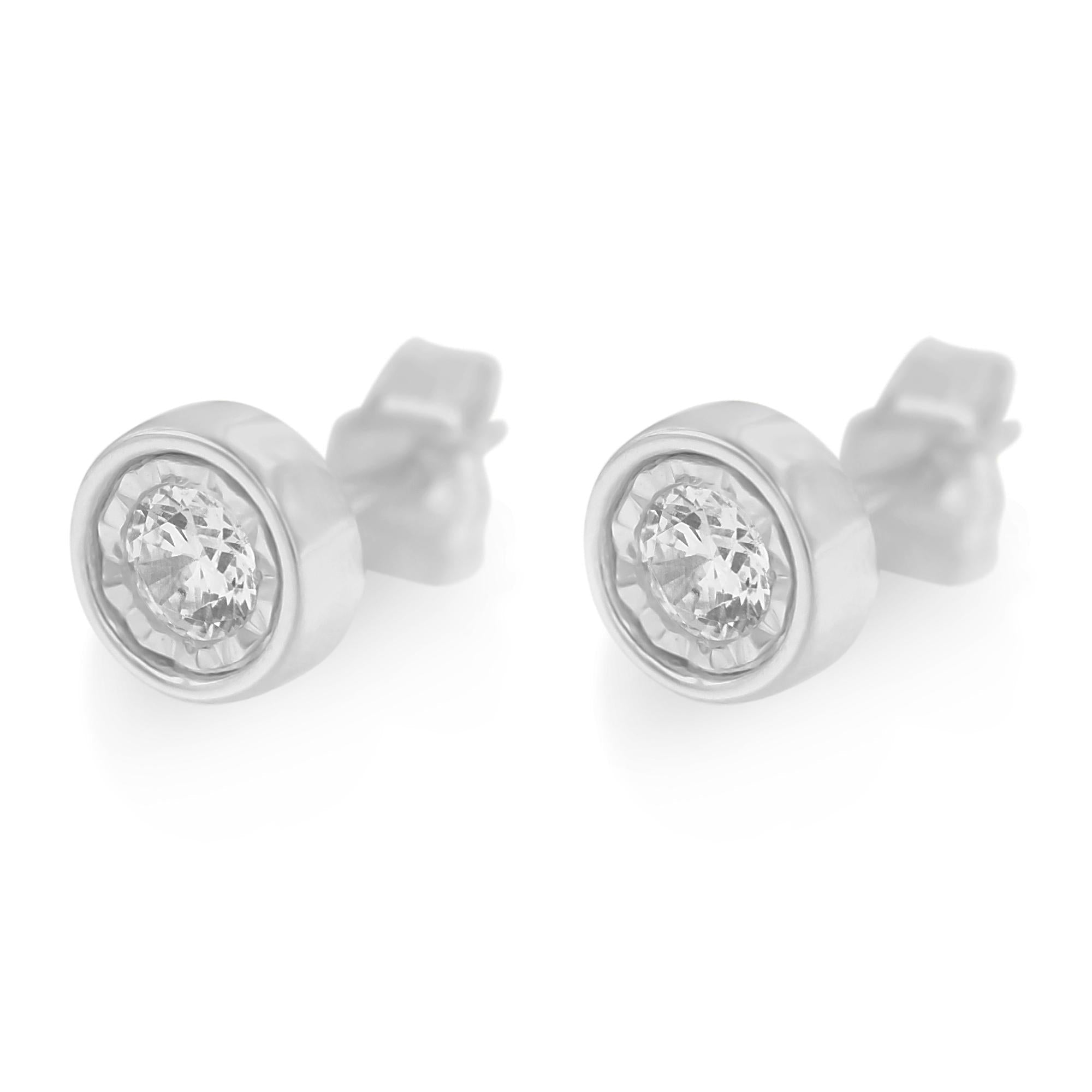 10K White Gold Diamond Floral Stud Earrings (3/8 cttw, I-J Color, I2-I3 Clarity)-2