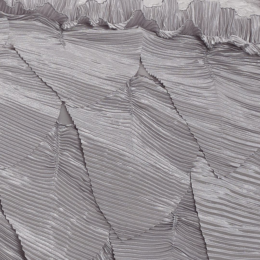 Tache Satin Ruffle Floral Lace Silver Rose Petals Comforter Set (HYZ102)