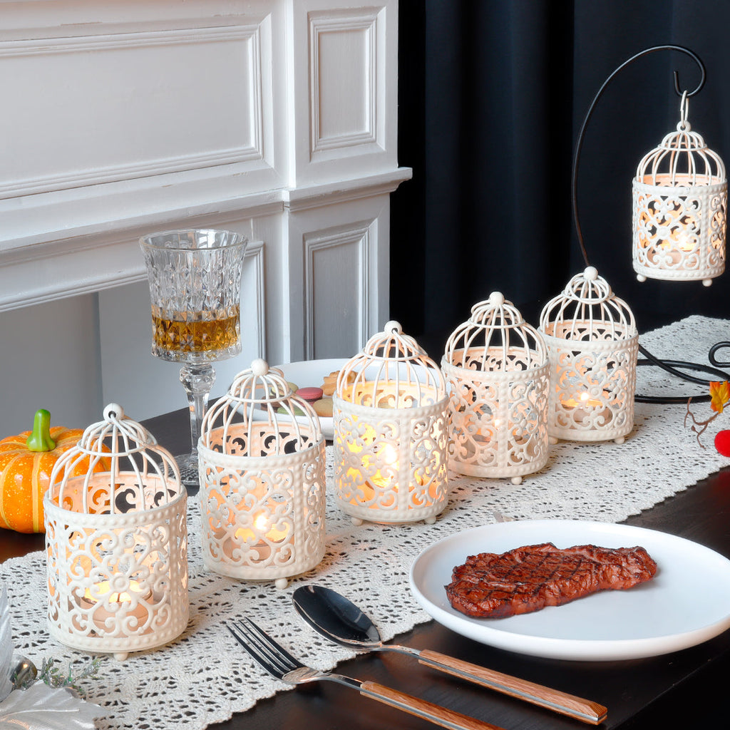 6 Pack Small Metal Candle Lanterns