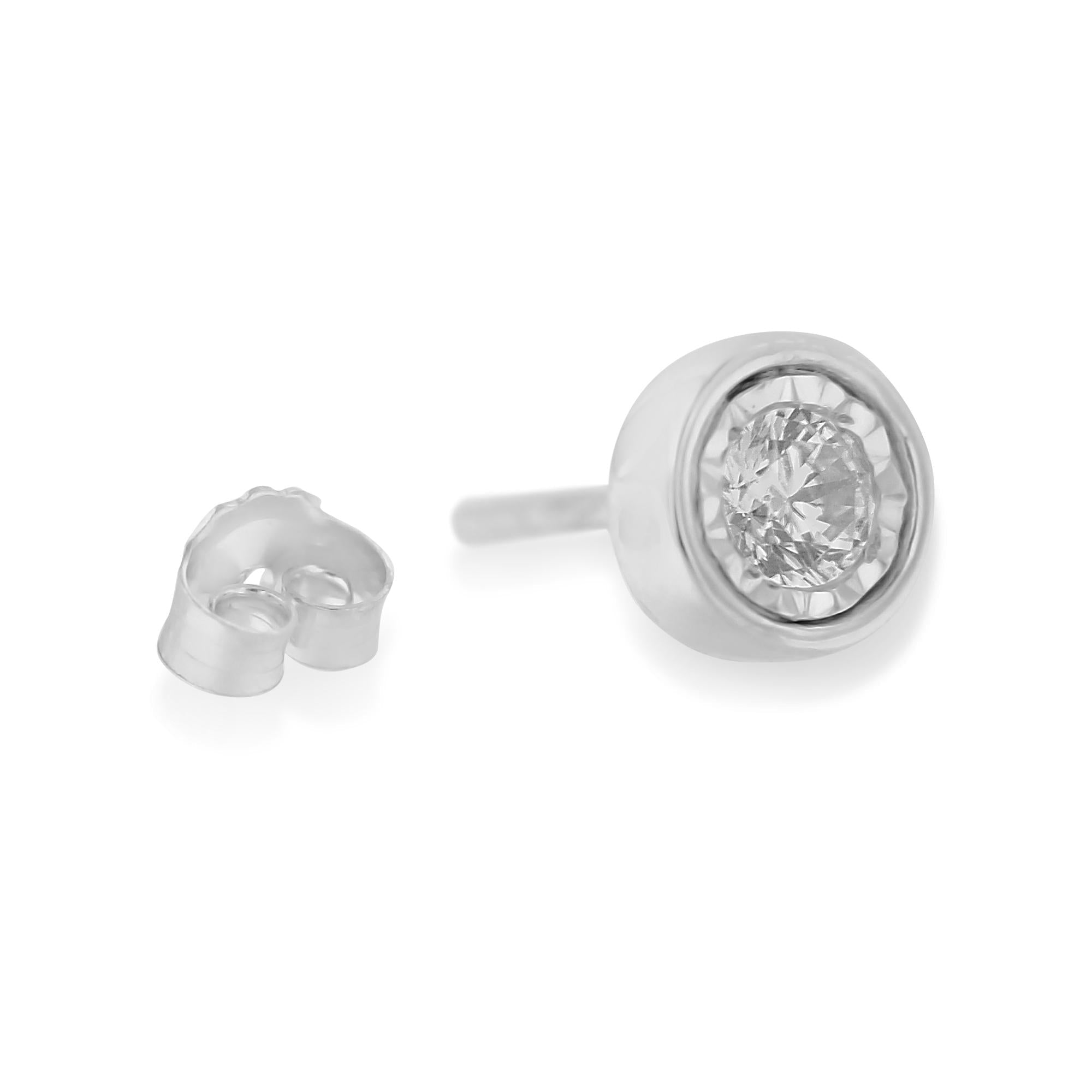 10K White Gold Diamond Floral Stud Earrings (3/8 cttw, I-J Color, I2-I3 Clarity)-3
