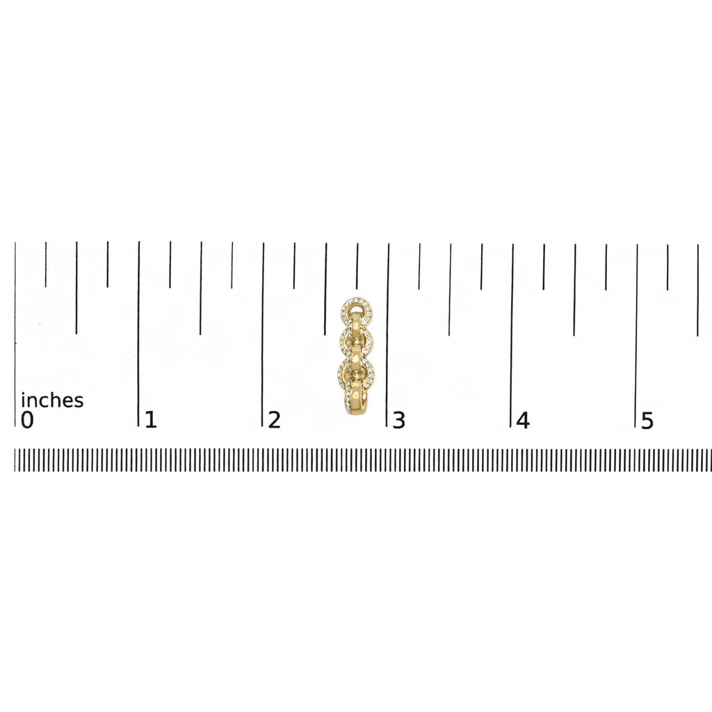 14K Yellow Gold Plated .925 Sterling Silver 1/2 Cttw Diamond Chain Link Drop Earrings (H-I Color, I1-I2 Clarity)