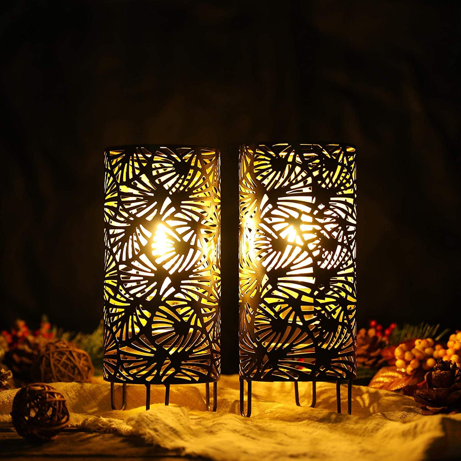 9''High Metal Lamp Battery Powered Metal Lamp（Set of 2）