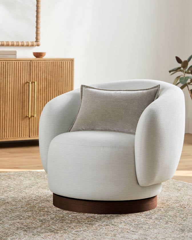 Finlayson Ivory/Brown Accent Chair - Galey Alix x Livabliss