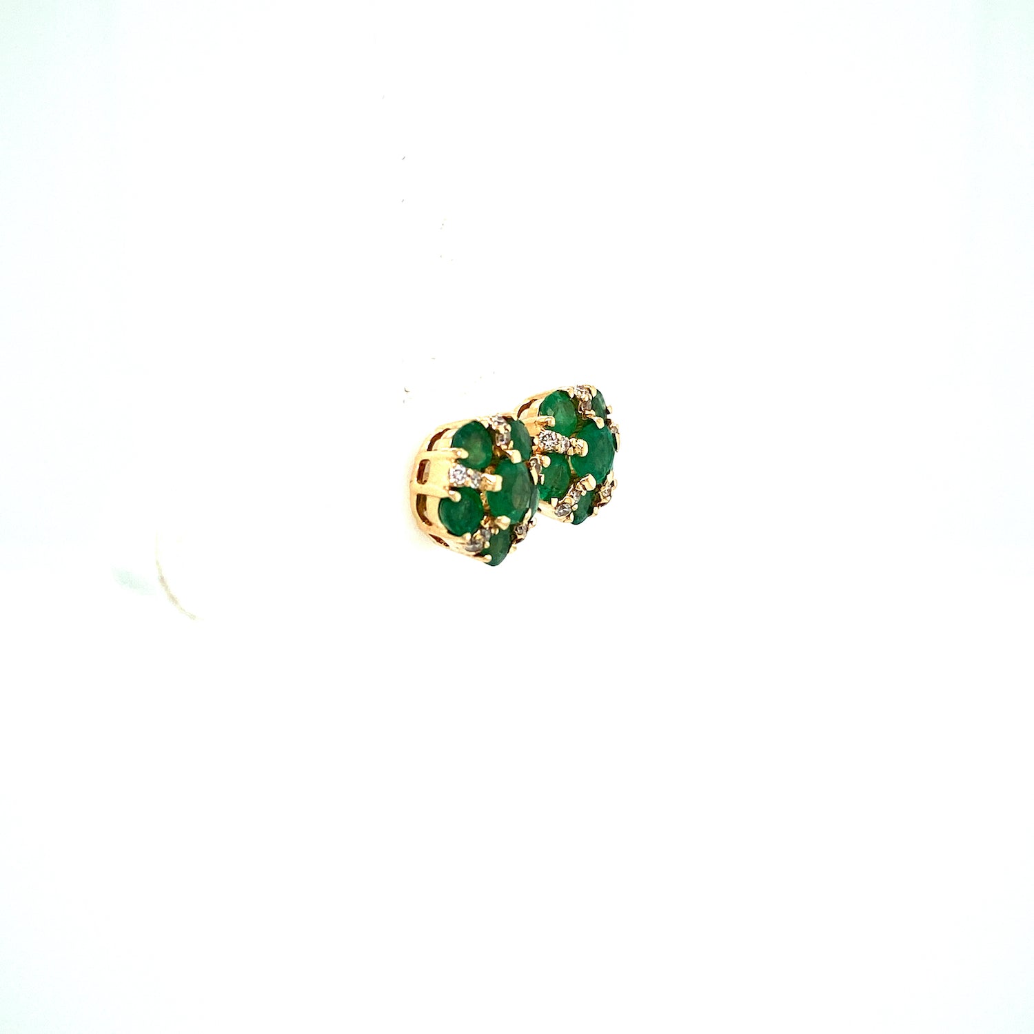 Emerald and Diamond Earring in 14K Yellow Gold - KGT 33568