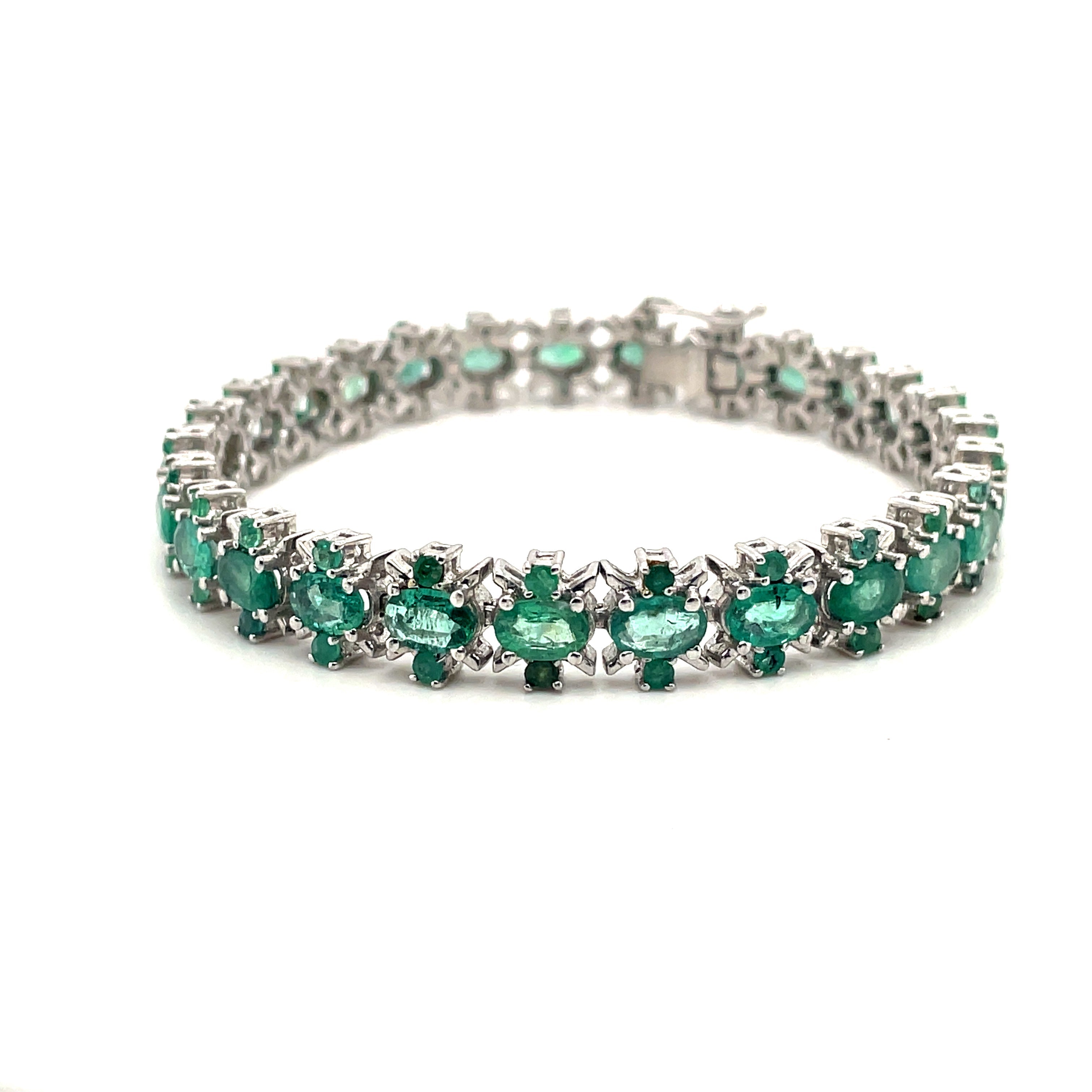 Emerald Bracelet in .925 Sterling Silver. - KSD 40636