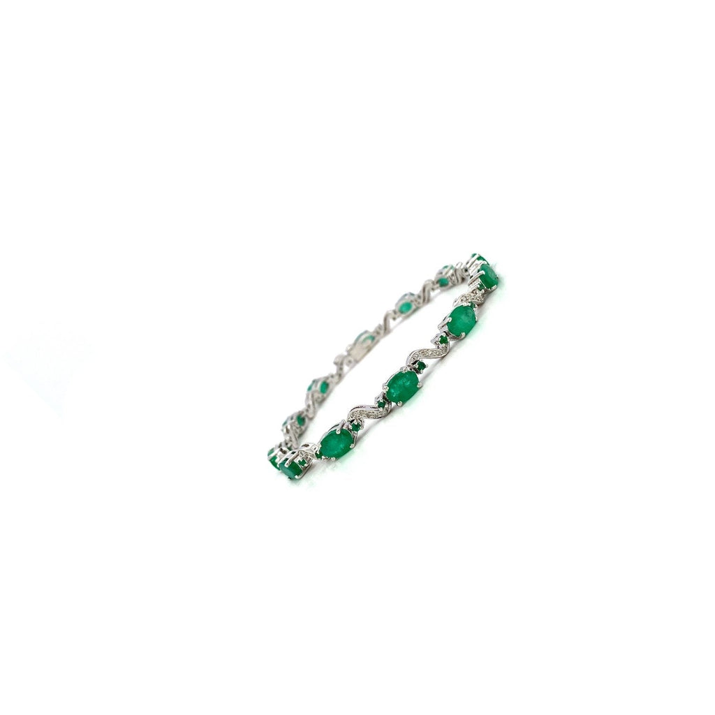 Emerald Bracelet in .925 Sterling Silver. - KSD 41264