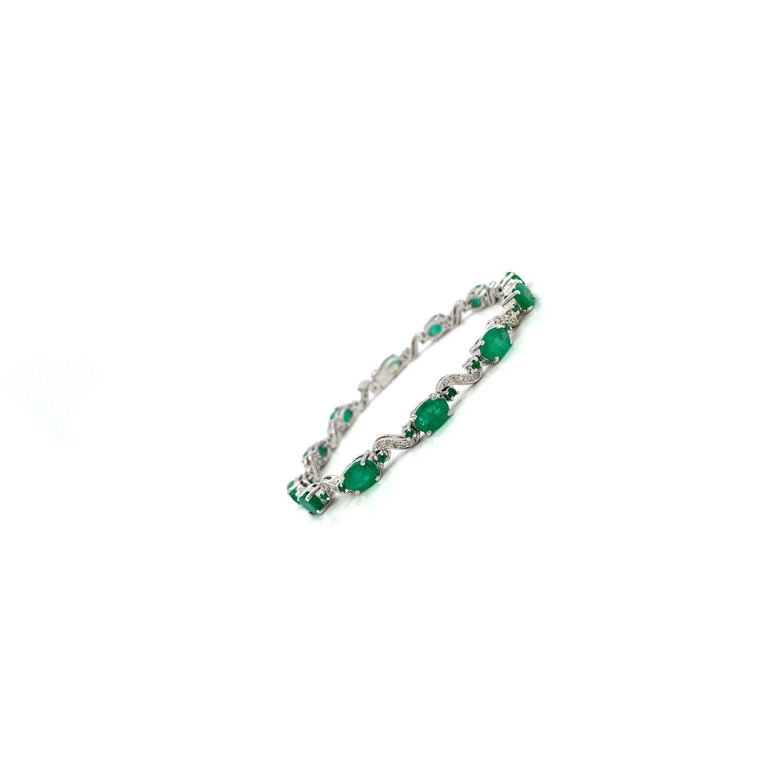 Emerald Bracelet in .925 Sterling Silver. - KSD 41264