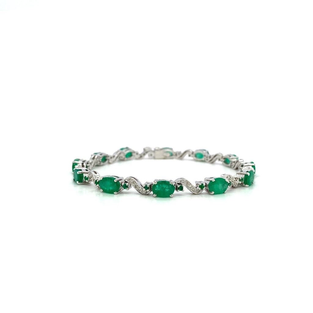 Emerald Bracelet in .925 Sterling Silver. - KSD 41264
