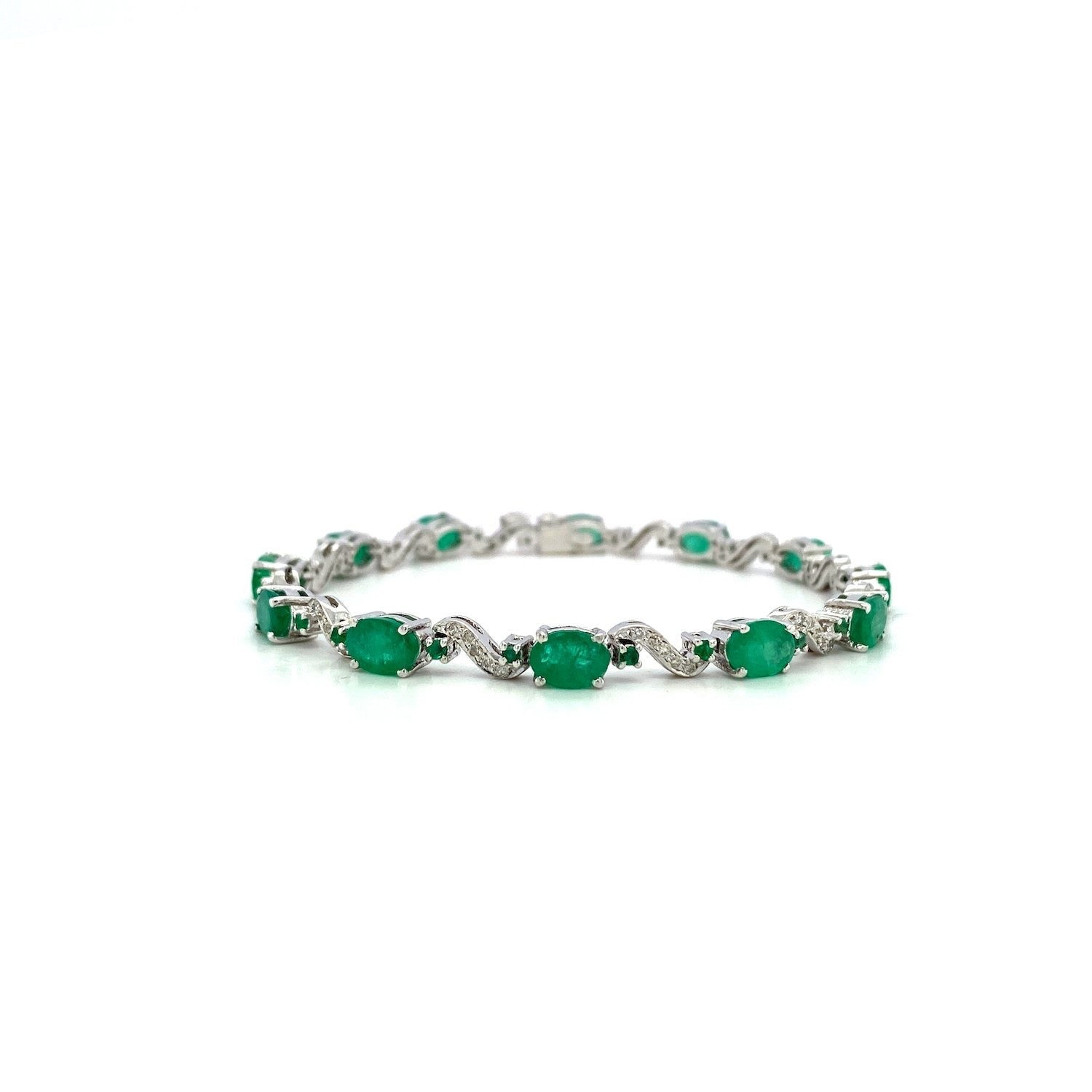 Emerald Bracelet in .925 Sterling Silver. - KSD 41264