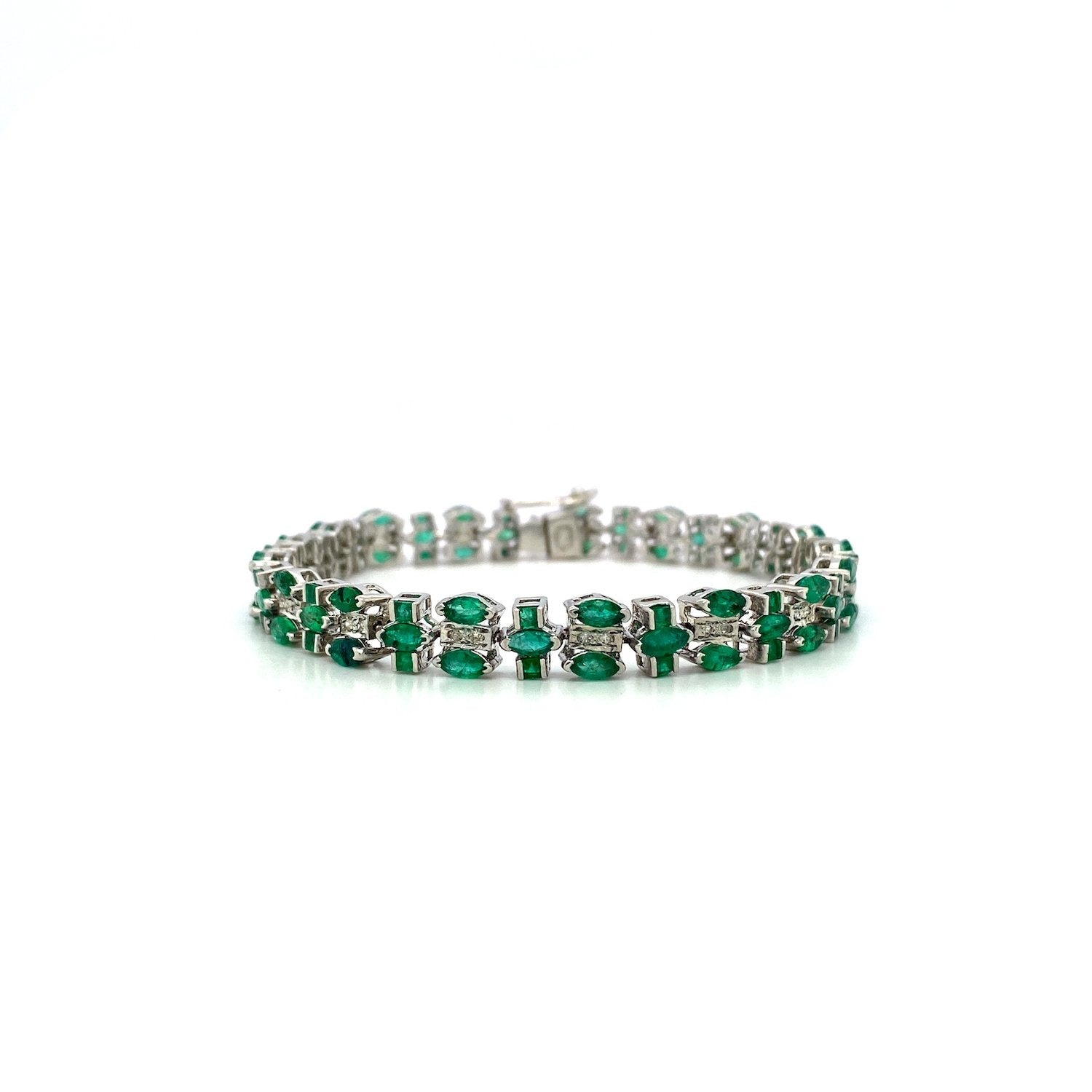 Emerald Bracelet in .925 Sterling Silver. - KSD 42951