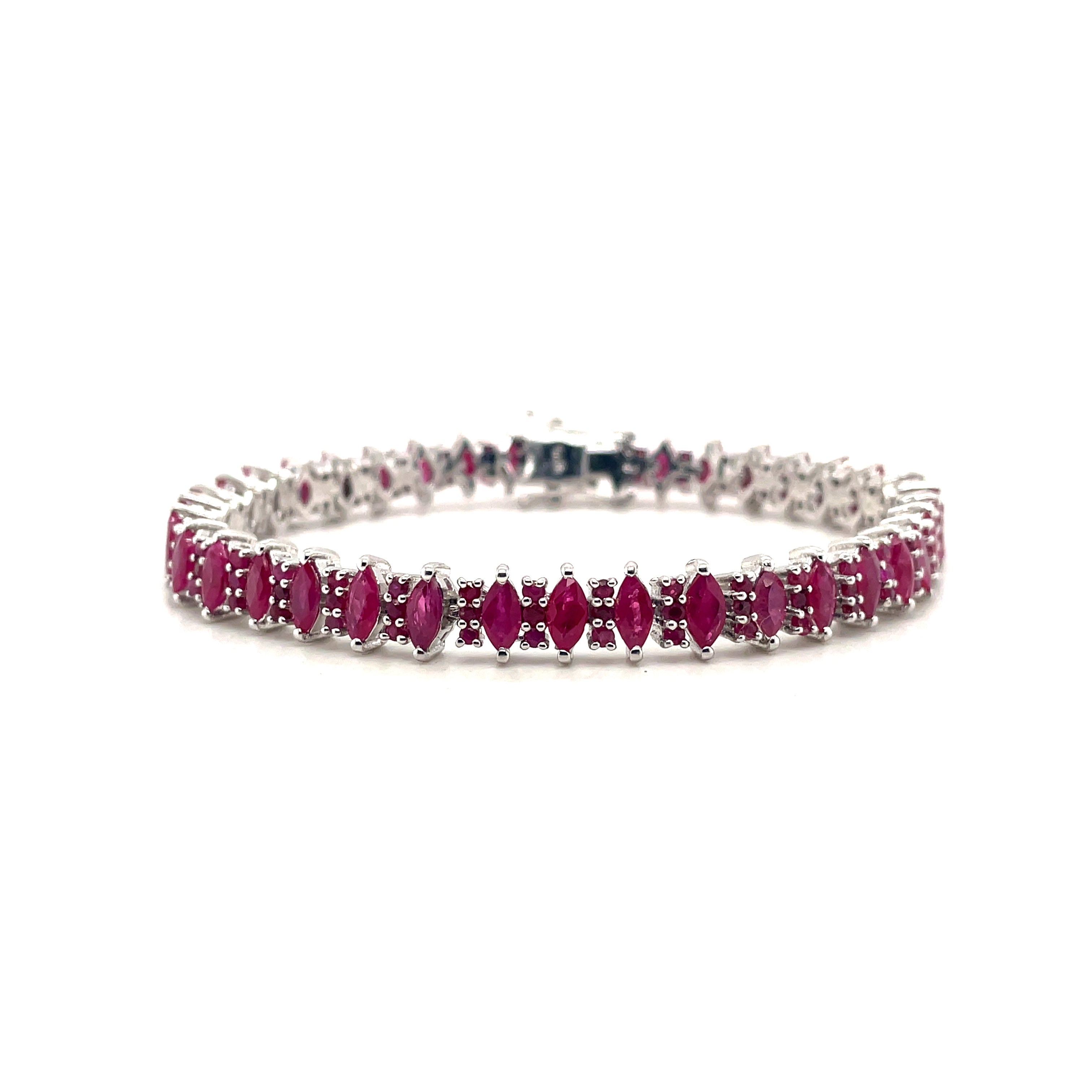 Multi Colour Stone Bracelet in .925 Sterling Silver - KSD 43113