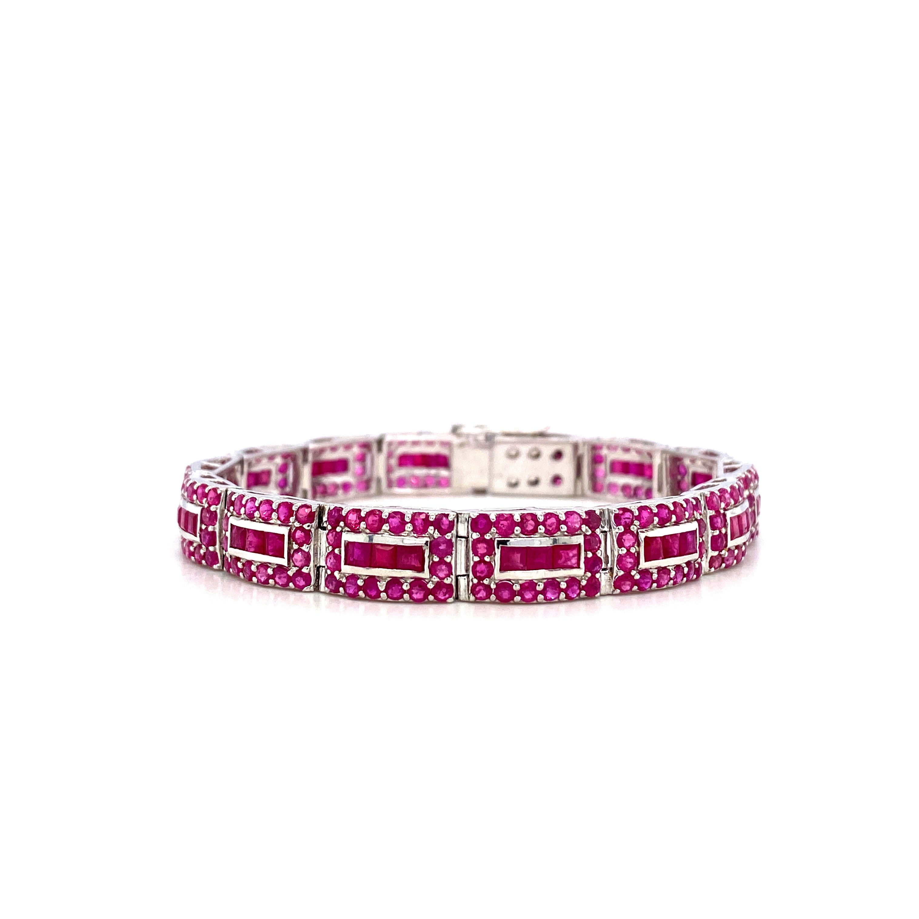 Ruby Bracelet in .925 Sterling Silver - KSD 43119