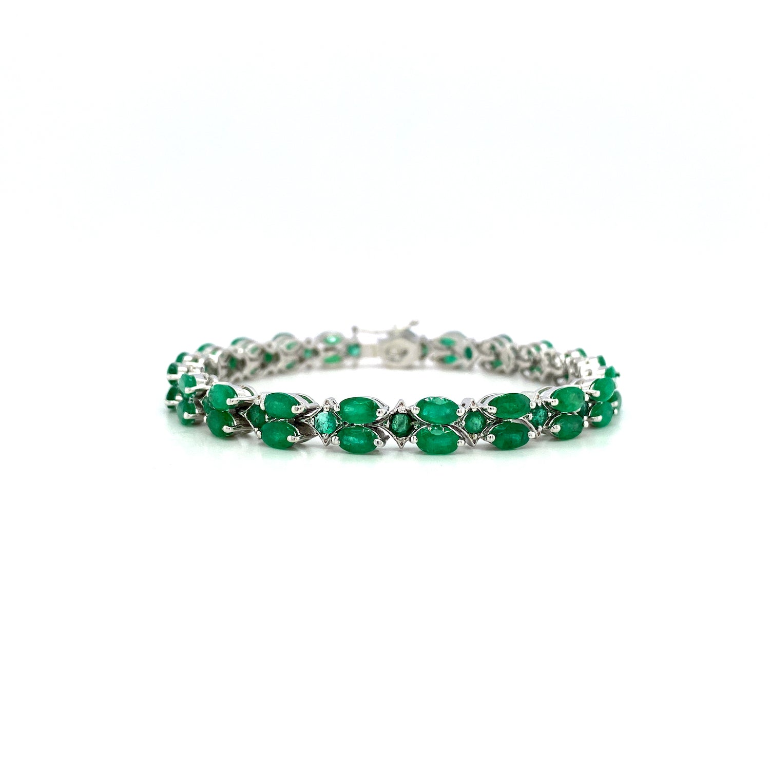 Emerald Bracelet in .925 Sterling Silver. - KSD 45533