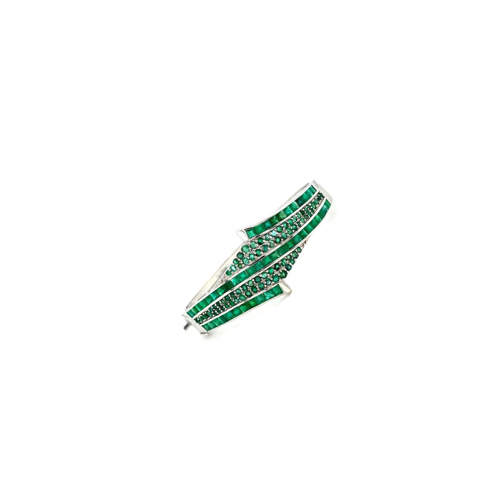 Emerald Bangle in .925 Sterling Silver - KSD 47318