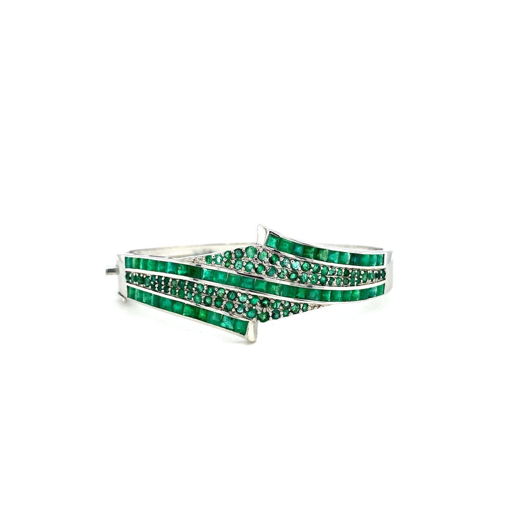 Emerald Bangle in .925 Sterling Silver - KSD 47318