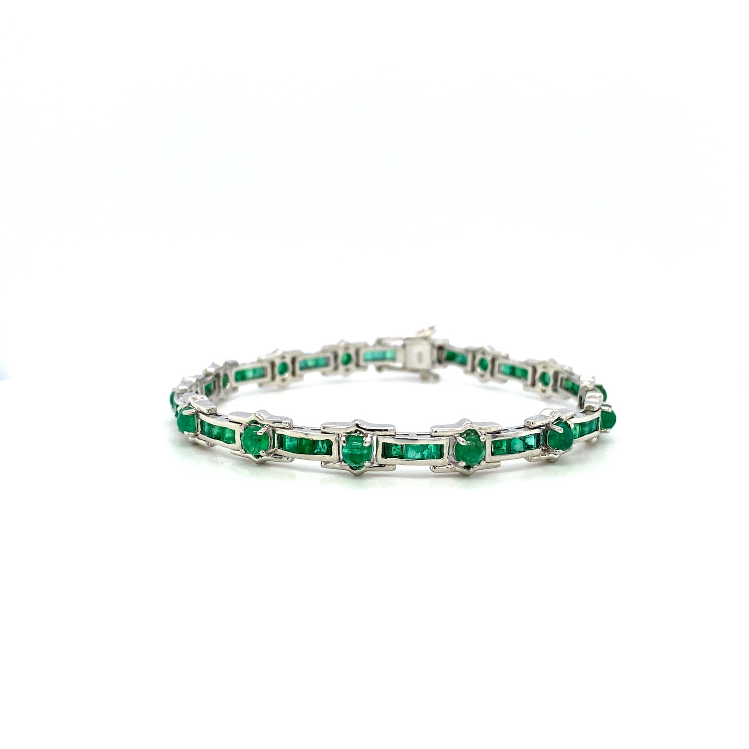 Emerald Bracelet in .925 Sterling Silver. - KSD 49305