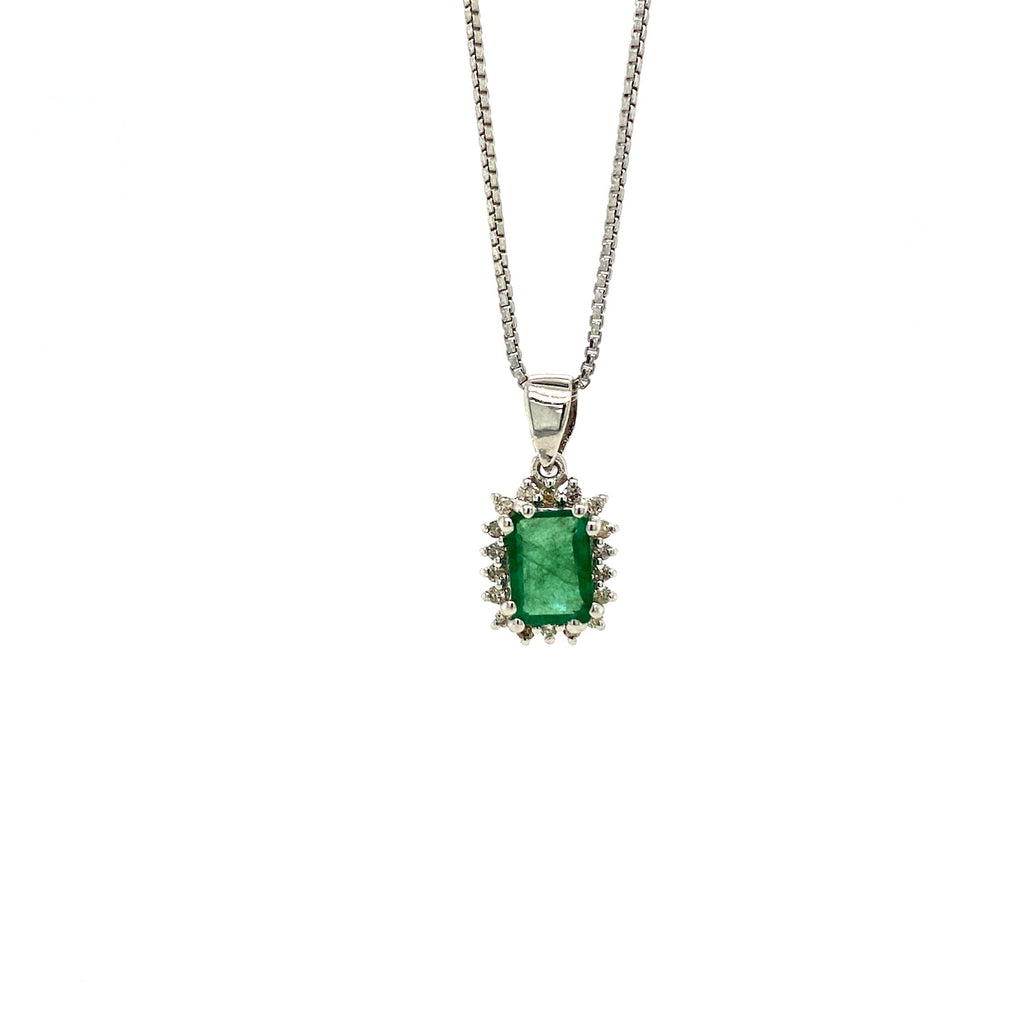 Emerald Jewellery Set in .925 Sterling Silver - KSS 60423