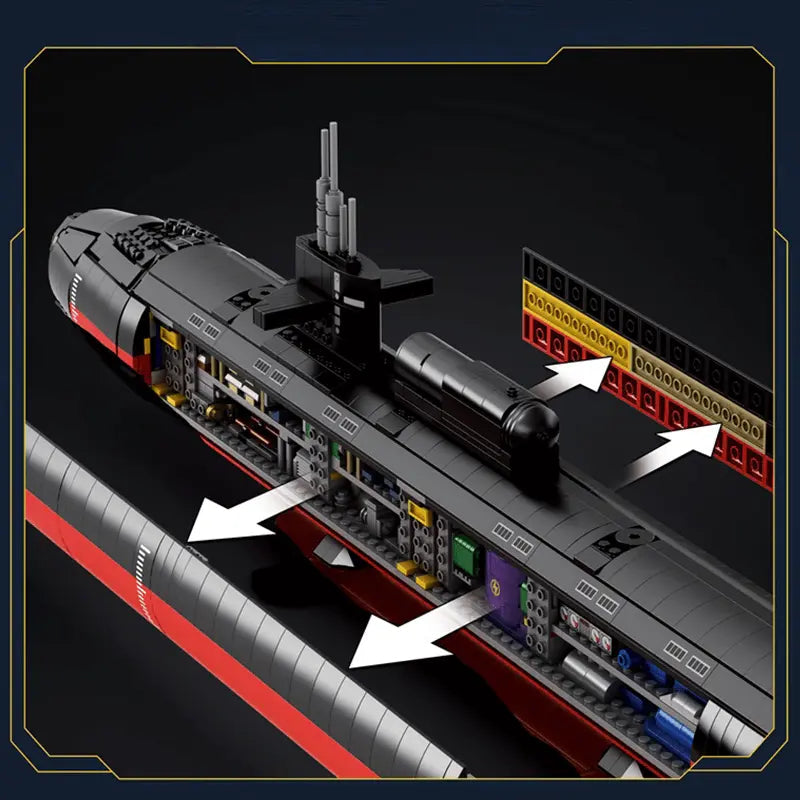 Military Los Angeles-Class SSN Submarine 2987pcs