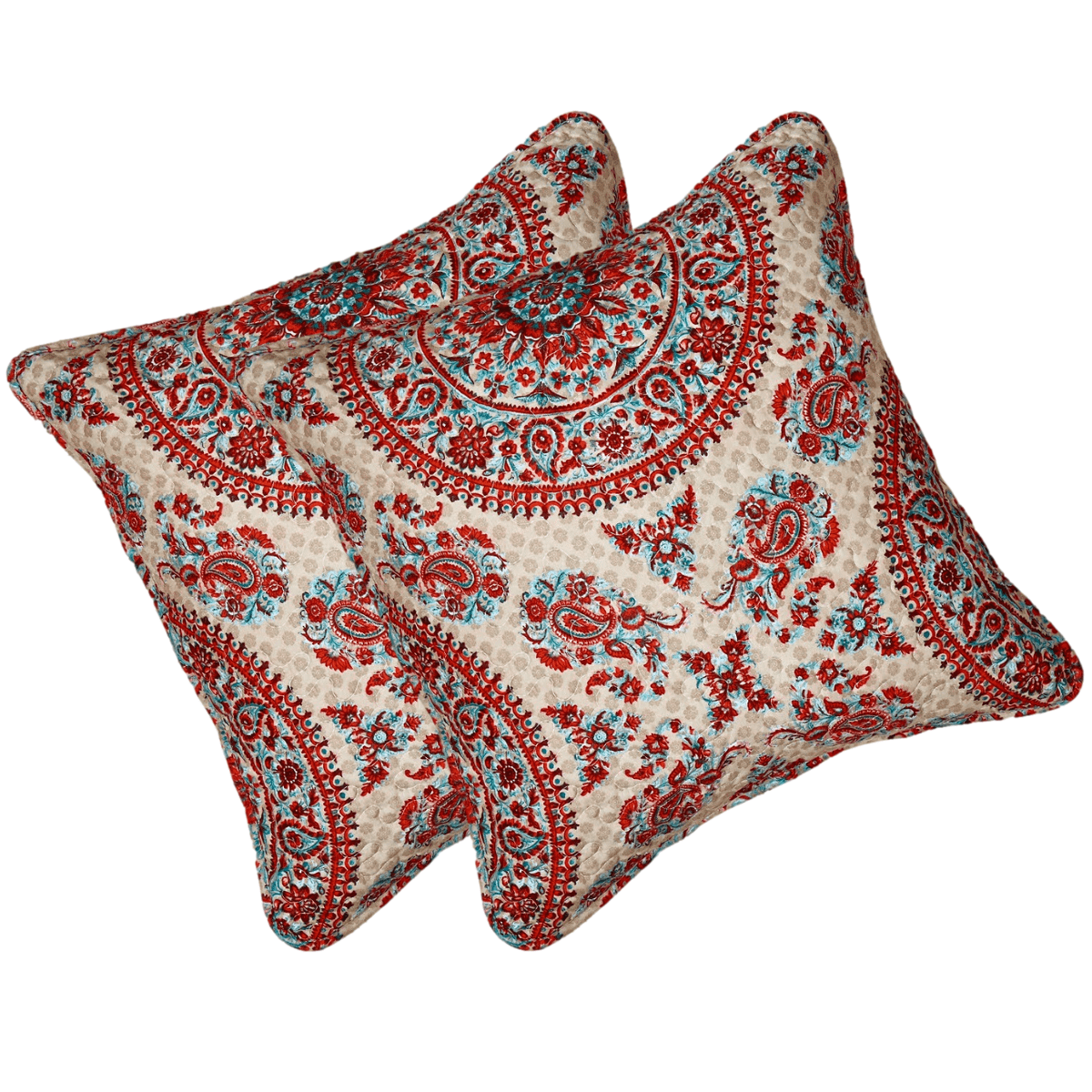Tache Bohemian Desert Medallion Boteh Paisley Taupe Throw Pillow Covers / Euro Sham (TJ3502)