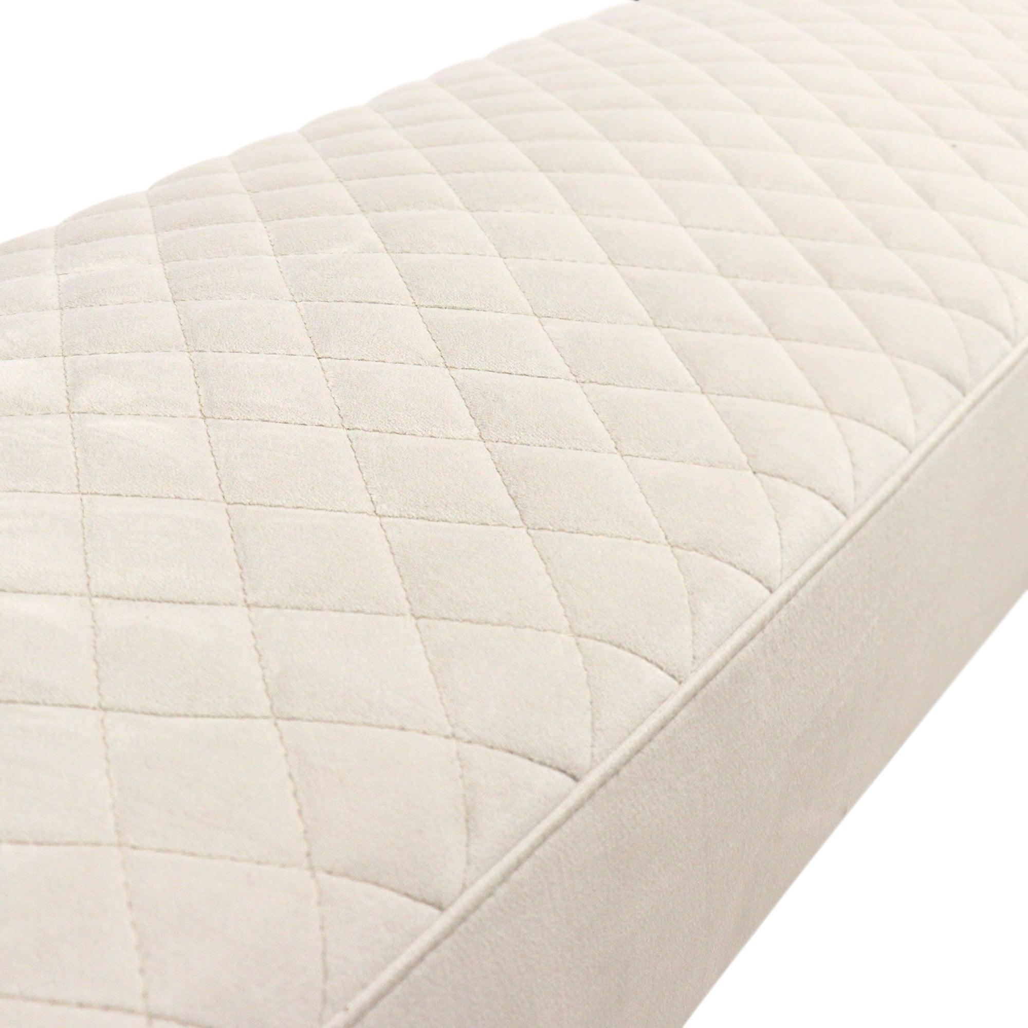 Canvello Acrylic & Velvet Bench, Ivory