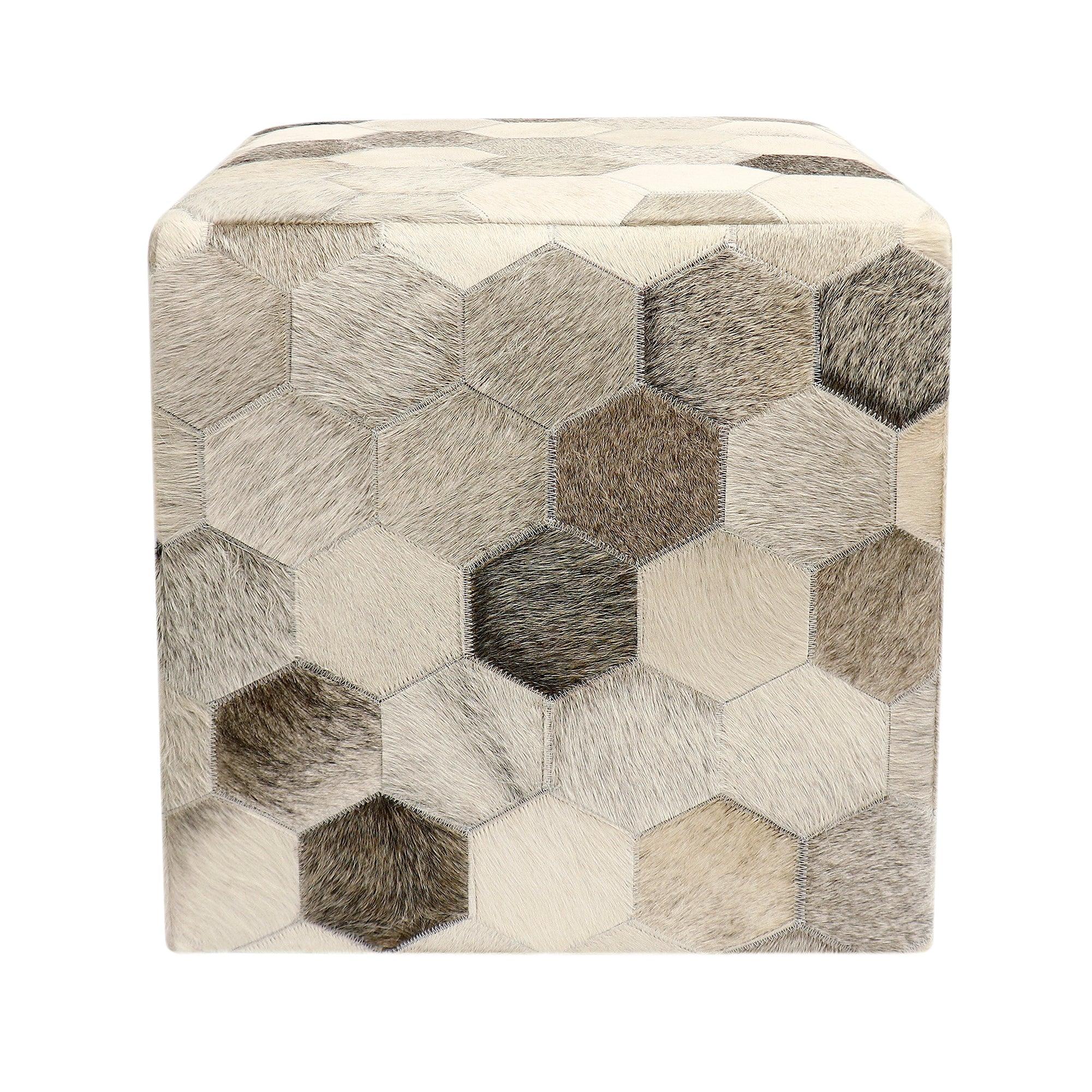 Canvello Galaxy Cowhide Pouf Ottoman
