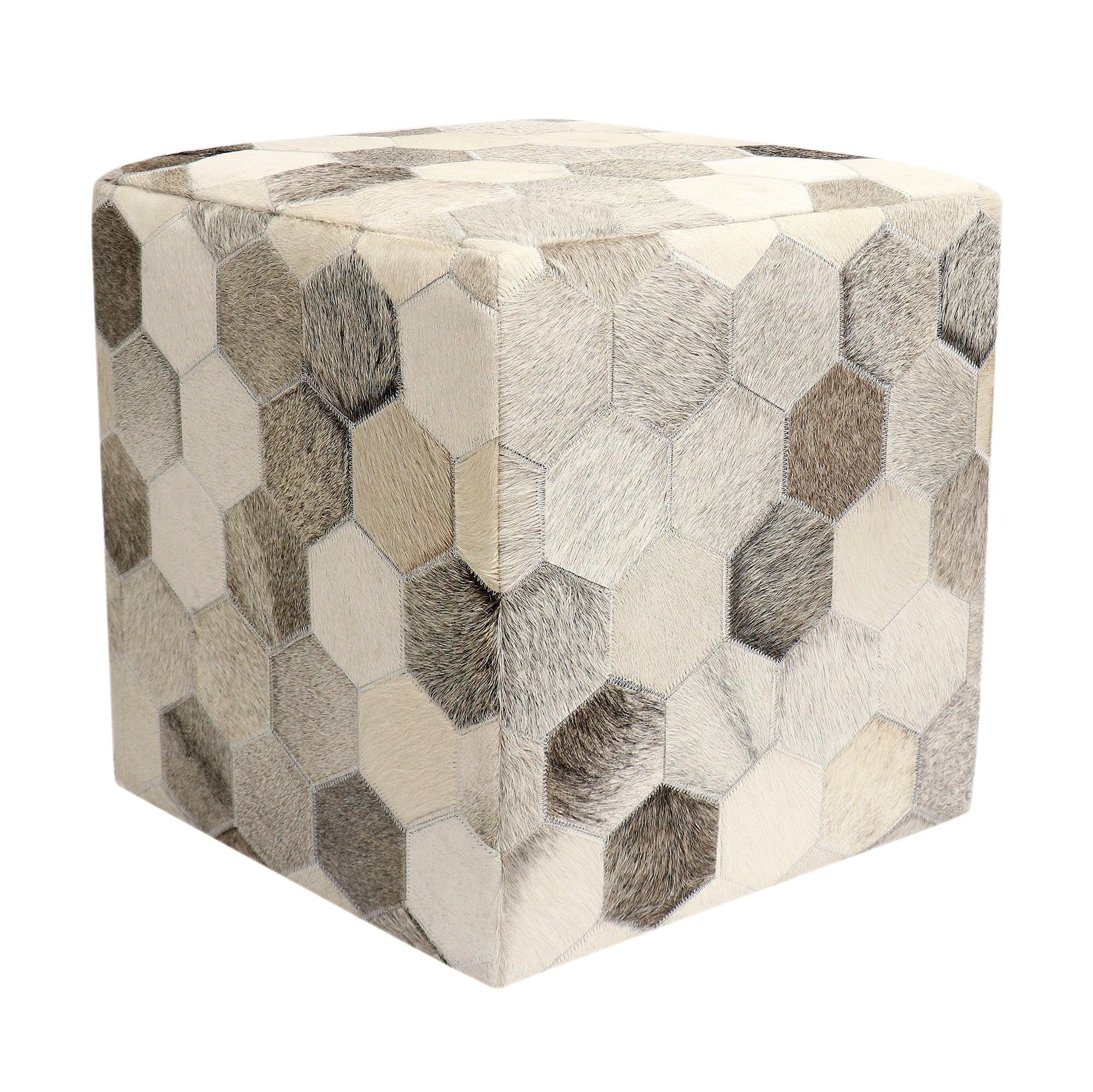 Canvello Galaxy Cowhide Pouf Ottoman