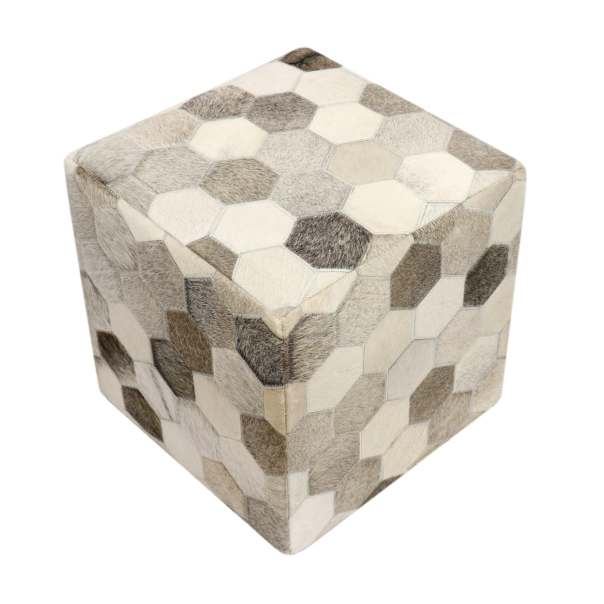 Canvello Galaxy Cowhide Pouf Ottoman