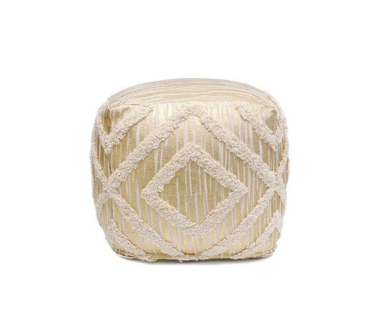 Canvello Home Grandcanyon Cotton Pouf (Ivory)