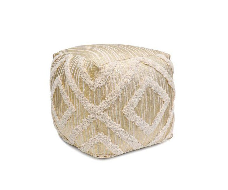 Canvello Home Grandcanyon Cotton Pouf (Ivory)