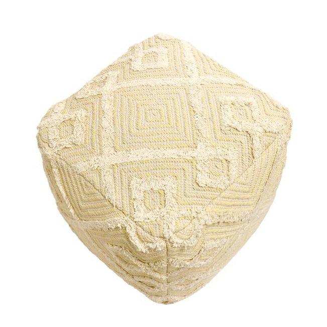 Canvello Home Grandcanyon Yellow/Ivory Cotton Pouf