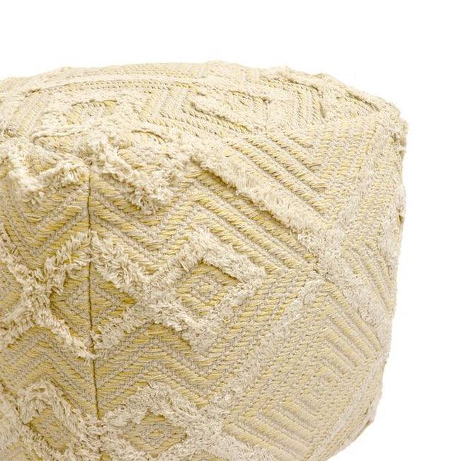 Canvello Home Grandcanyon Yellow/Ivory Cotton Pouf