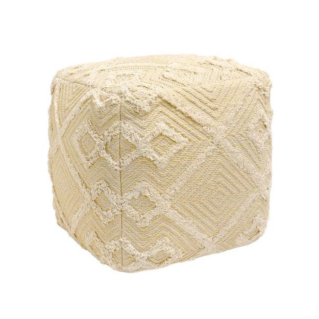 Canvello Home Grandcanyon Yellow/Ivory Cotton Pouf