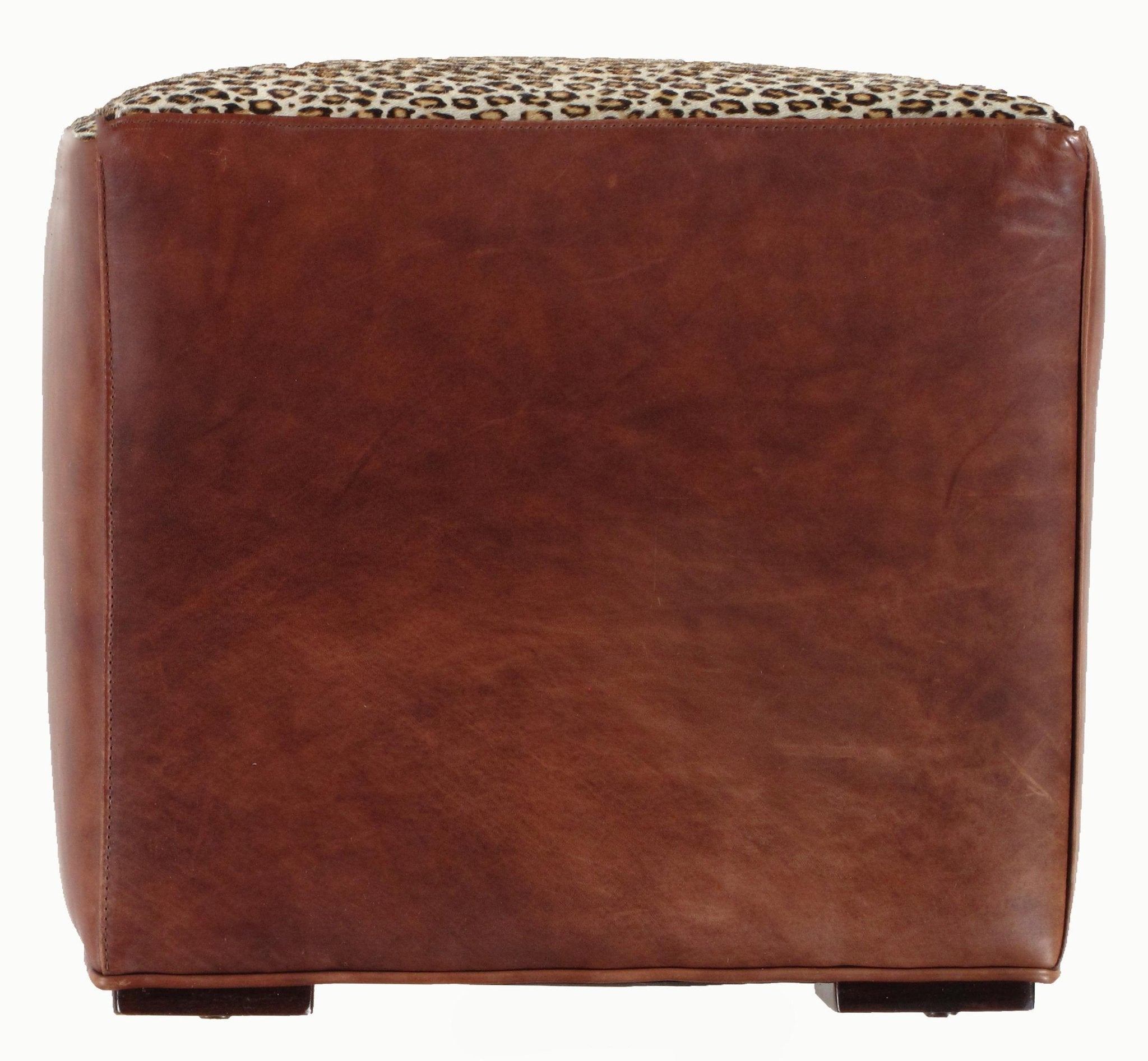 Canvello Leather Cube Square Ottoman - Made In U.S.A.