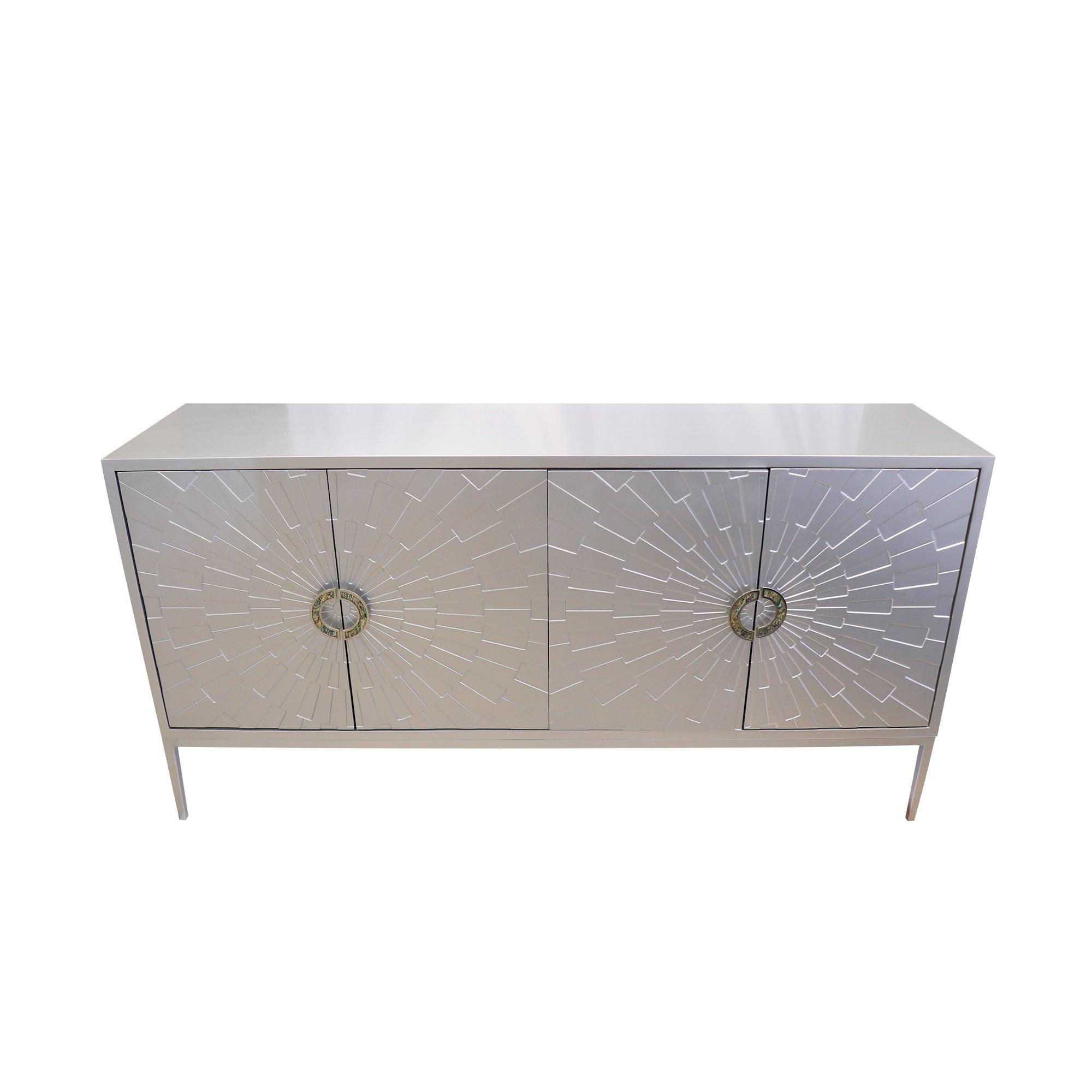 Canvello Luna Sideboard, 4 Doors with 2 Chrome Polished Metal Handle