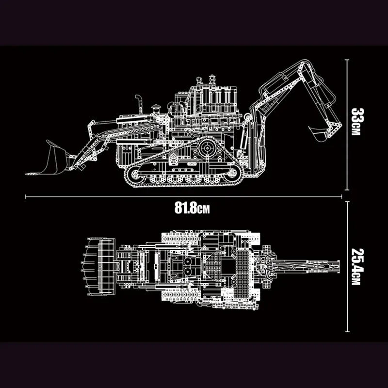 Remote Controlled Pneumatic Backhoe Loader 3962pcs