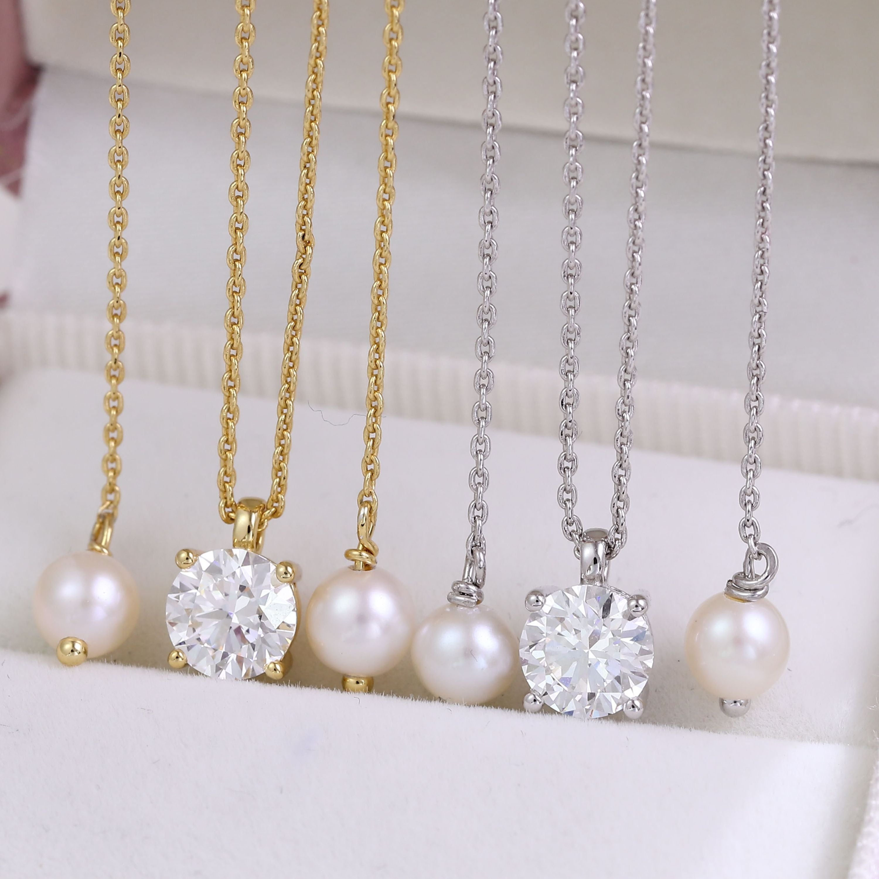 1 Carat Solitaire Diamond Adjustable Necklace - Yellow Gold Plated Sterling silver-4